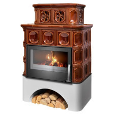 Kachlová kamna ABX Karelie s výměníkem 10,5kW, hnědá